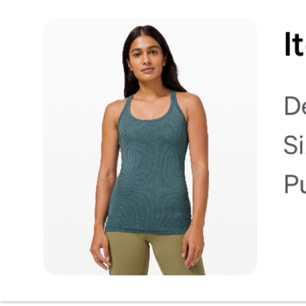 Lululemon Ebb to street cropped tank